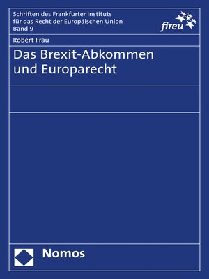 cover image of Das Brexit-Abkommen und Europarecht